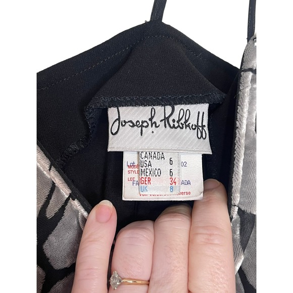 Joseph Ribkoff Women's Dress Midi Lined Floral Strappy Hanky V-Neck Sleeveless 6 - Picture 5 of 10